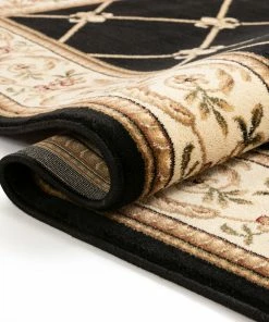 Well Woven Oriental & Persian Fleur De Lis Black Formal Rug