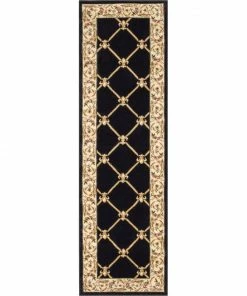 Well Woven Oriental & Persian Fleur De Lis Black Formal Rug