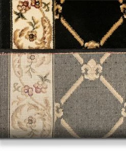 Well Woven Fleur De Lis Custom Size Runner Formal Black Choose Your Width X Choose Your Length Hallway Runner Rug