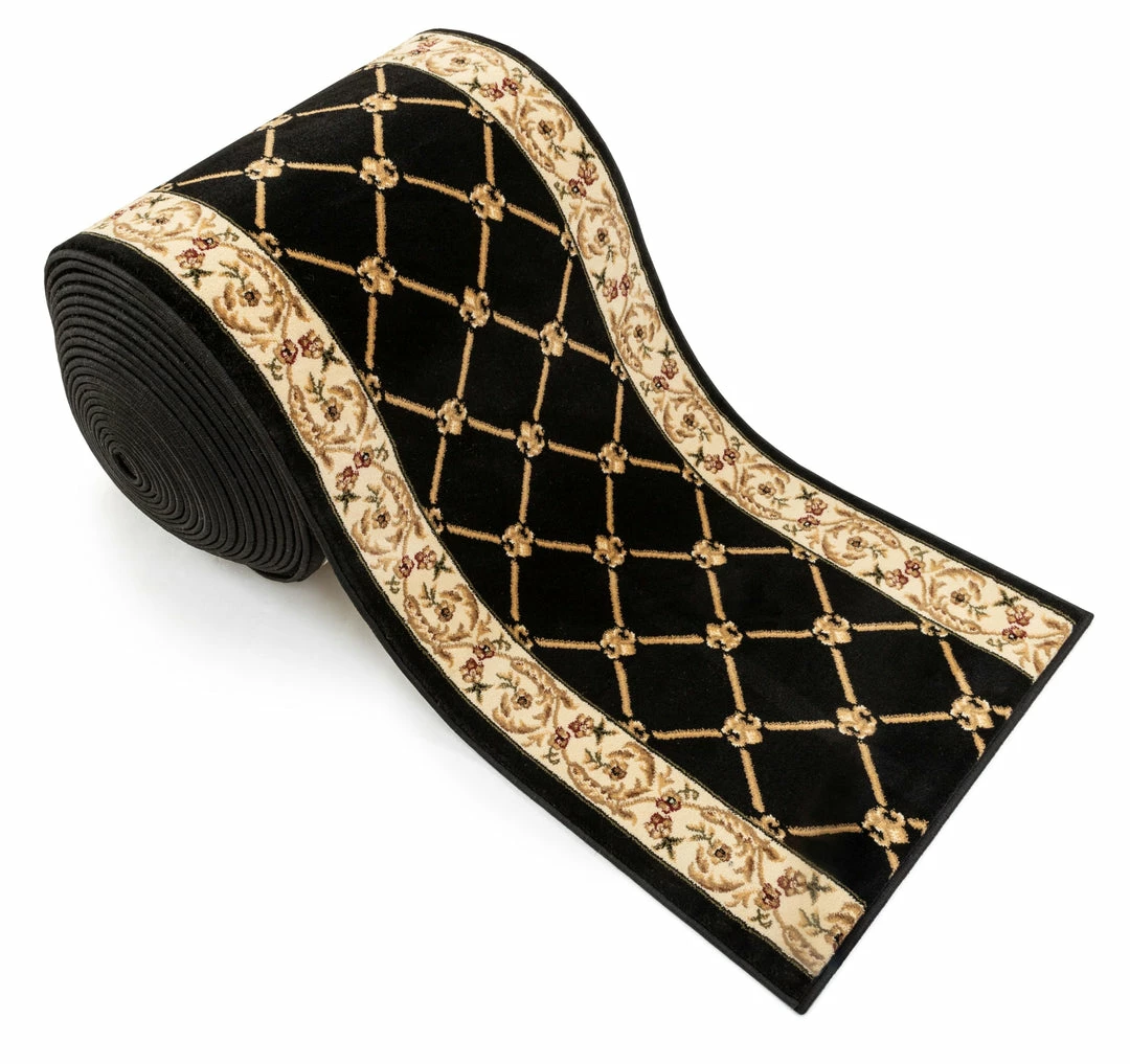 Well Woven Fleur De Lis Custom Size Runner Formal Black Choose Your Width X Choose Your Length Hallway Runner Rug 3 Well Woven Fleur De Lis Custom Size Runner Formal Black Choose Your Width X Choose Your Length Hallway Runner Rug