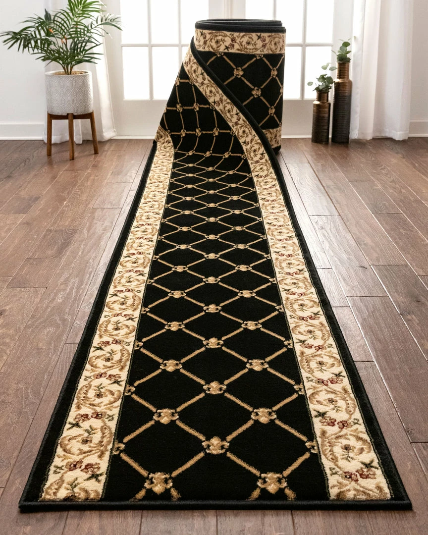 Well Woven Fleur De Lis Custom Size Runner Formal Black Choose Your Width X Choose Your Length Hallway Runner Rug 1 Well Woven Fleur De Lis Custom Size Runner Formal Black Choose Your Width X Choose Your Length Hallway Runner Rug