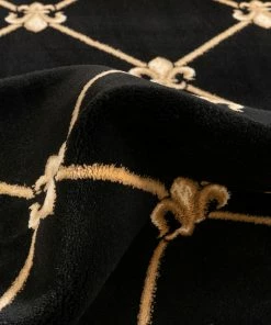 Well Woven Oriental & Persian Fleur De Lis Black Formal Rug