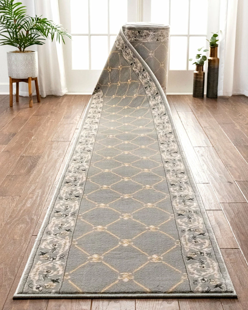 Well Woven Fleur De Lis Custom Size Runner Traditional Grey Choose Your Width X Choose Your Length Hallway Runner Rug Grey & Silver 1 Well Woven Fleur De Lis Custom Size Runner Traditional Grey Choose Your Width X Choose Your Length Hallway Runner Rug Grey & Silver