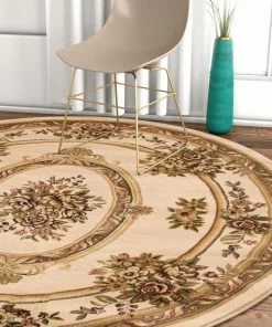 Well Woven Le Petit Palais Ivory Traditional Round Rug