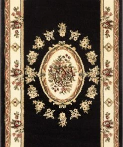 Well Woven Le Petit Palais Black Traditional Round Rug Oriental & Persian