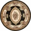 Well Woven Le Petit Palais Black Traditional Round Rug Oriental & Persian