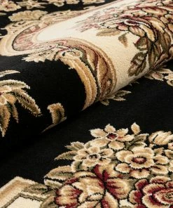 Well Woven Le Petit Palais Black Traditional Round Rug Oriental & Persian