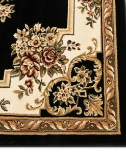 Well Woven Le Petit Palais Black Traditional Round Rug Oriental & Persian