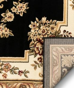 Well Woven Le Petit Palais Black Traditional Round Rug Oriental & Persian