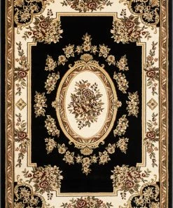 Well Woven Le Petit Palais Black Traditional Round Rug Oriental & Persian