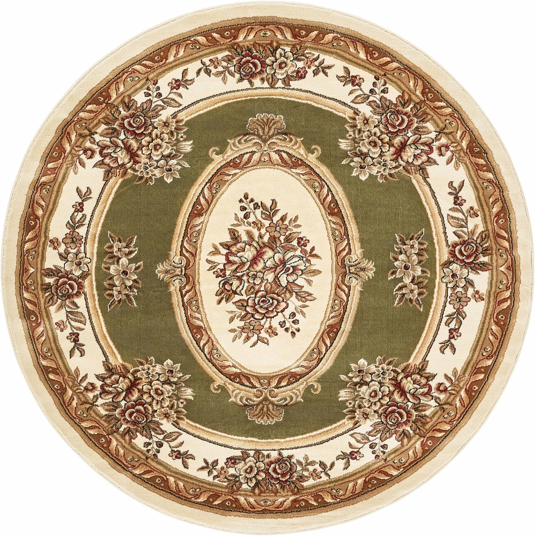 Well Woven Le Petit Palais Green Traditional Round Rug 1 Well Woven Le Petit Palais Green Traditional Round Rug