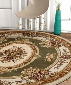 Well Woven Le Petit Palais Green Traditional Round Rug