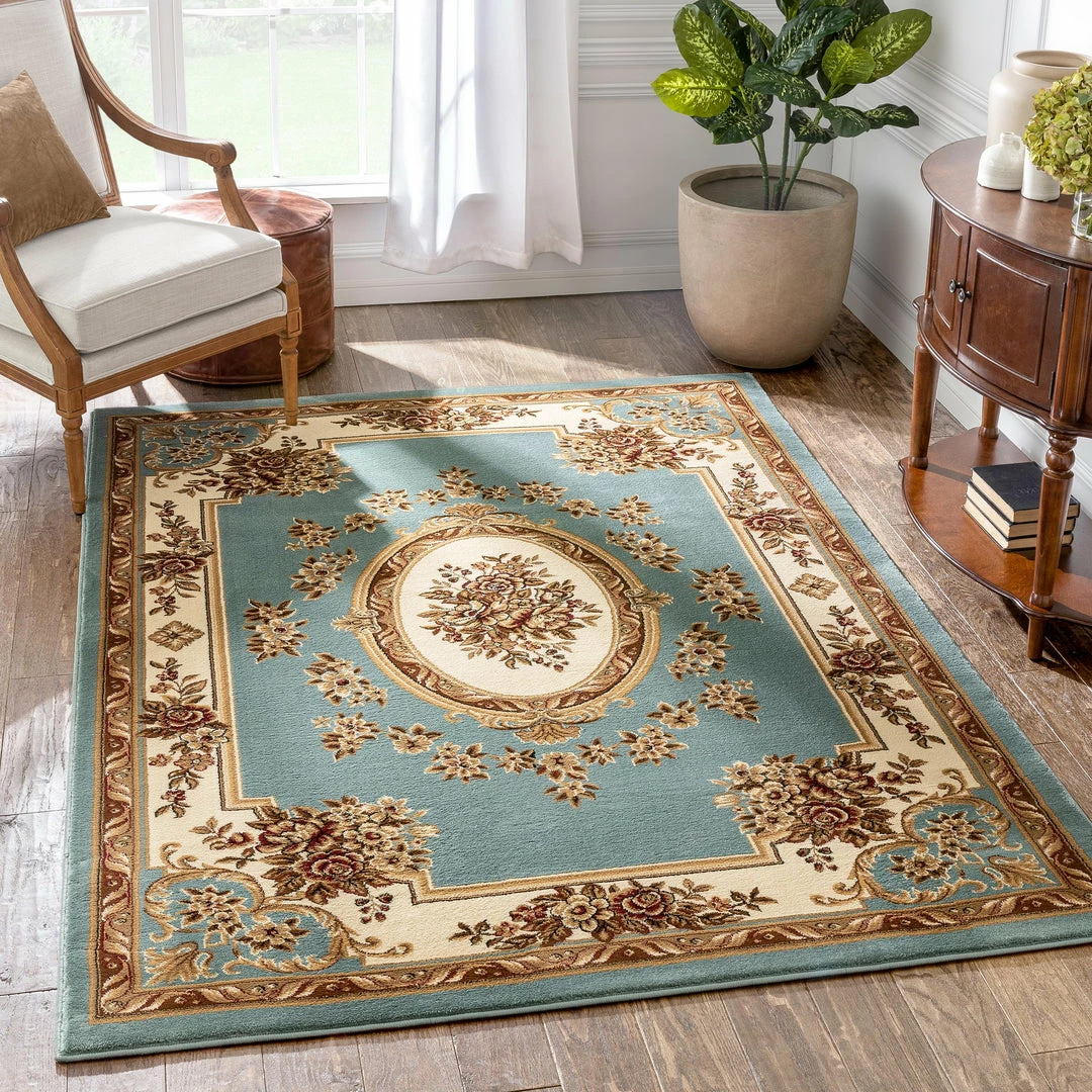Well Woven Le Petit Palais Light Blue Traditional Rug 1 Well Woven Le Petit Palais Light Blue Traditional Rug