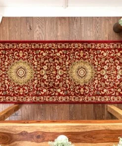 Well Woven Aviva Custom Size Runner Traditional Red Choose Your Width X Choose Your Length Hallway Runner Rug
