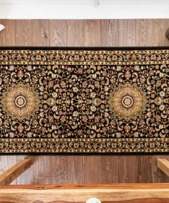 Well Woven Aviva Custom Size Runner Traditional Black 31 Inch Wide X Choose Your Length Hallway Runner Rug