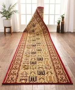 Well Woven Cordelia Garden Custom Size Runner Traditional Red Choose Your Width X Choose Your Length Hallway Runner Rug