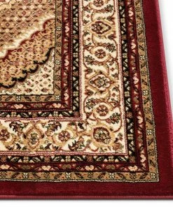 Well Woven Saffron Red Traditional Rug Oriental & Persian