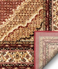 Well Woven Saffron Red Traditional Rug Oriental & Persian