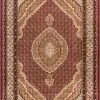Well Woven Saffron Red Traditional Rug Oriental & Persian
