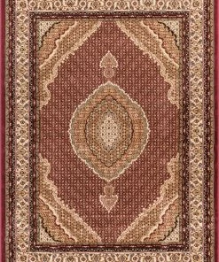 Well Woven Saffron Red Traditional Rug Oriental & Persian