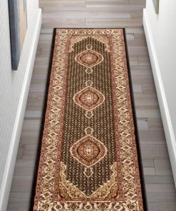 Well Woven Oriental & Persian Saffron Black Traditional Rug 10'11