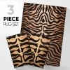 Well Woven Animal Skin Brown Modern 3-Piece Set (5' X 7' And Bonus 20" X 31" Mats)