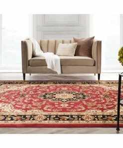 Well Woven Medallion Kashan Red Traditional Rug Oriental & Persian 23 Well Woven Medallion Kashan Red Traditional Rug Oriental & Persian