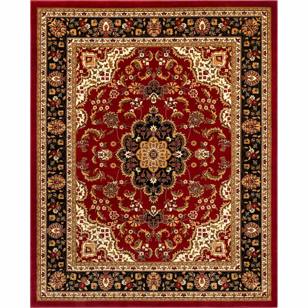 Well Woven Medallion Kashan Red Traditional Rug Oriental & Persian 2 Well Woven Medallion Kashan Red Traditional Rug Oriental & Persian