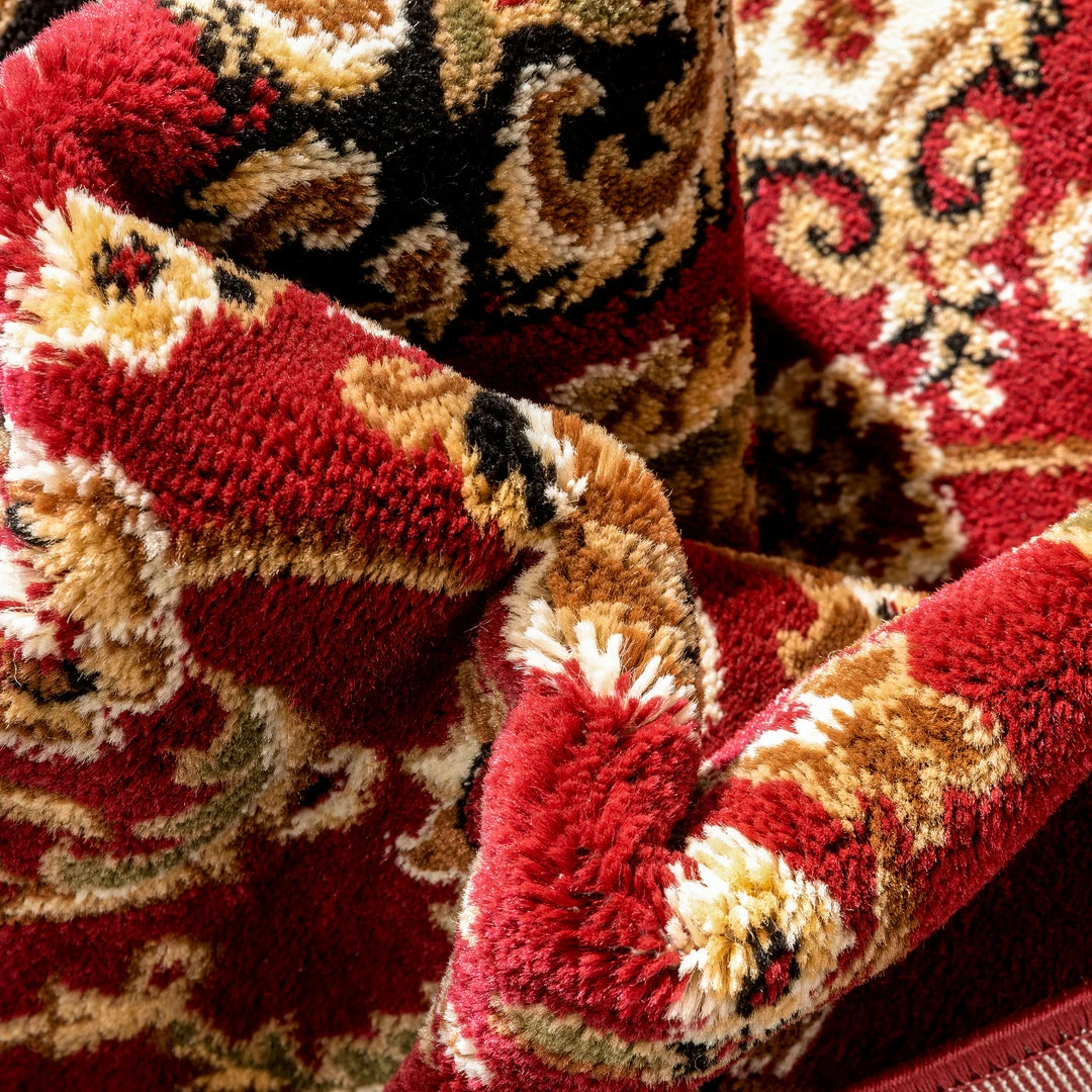 Well Woven Medallion Kashan Red Traditional Rug Oriental & Persian 3 Well Woven Medallion Kashan Red Traditional Rug Oriental & Persian