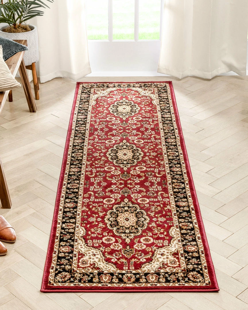 Well Woven Medallion Kashan Red Traditional Rug Oriental & Persian 11 Well Woven Medallion Kashan Red Traditional Rug Oriental & Persian