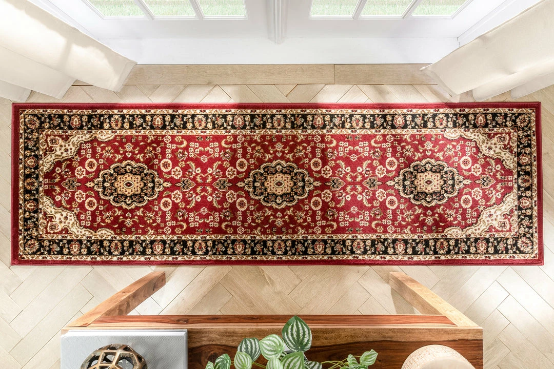 Well Woven Medallion Kashan Red Traditional Rug Oriental & Persian 10 Well Woven Medallion Kashan Red Traditional Rug Oriental & Persian