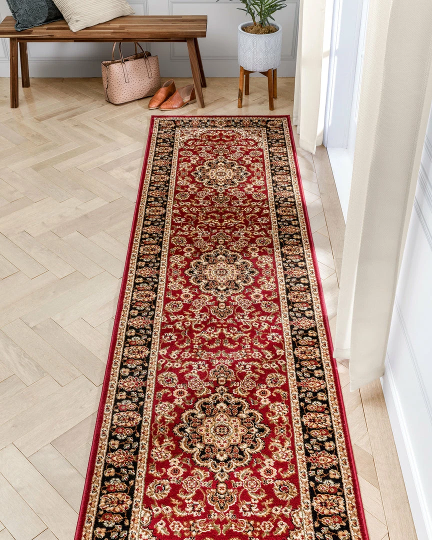 Well Woven Medallion Kashan Red Traditional Rug Oriental & Persian 15 Well Woven Medallion Kashan Red Traditional Rug Oriental & Persian