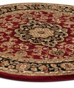 Well Woven Oriental & Persian Medallion Kashan Red Traditional Round Rug