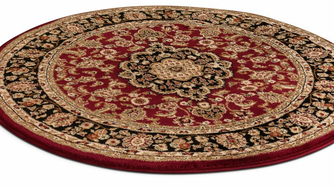 Well Woven Oriental & Persian Medallion Kashan Red Traditional Round Rug 2 Well Woven Oriental & Persian Medallion Kashan Red Traditional Round Rug