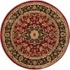 Well Woven Oriental & Persian Medallion Kashan Red Traditional Round Rug