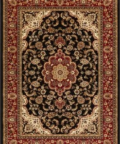 Well Woven Oriental & Persian Medallion Kashan Black Traditional Rug