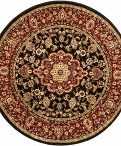 Well Woven Oriental & Persian Medallion Kashan Black Traditional Rug