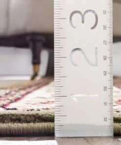 Well Woven Medallion Kashan Green Traditional Rug Oriental & Persian