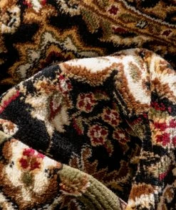 Well Woven Medallion Kashan Green Traditional Rug Oriental & Persian