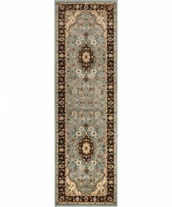 Well Woven Medallion Kashan Light Blue Traditional Rug Oriental & Persian 18 Well Woven Medallion Kashan Light Blue Traditional Rug Oriental & Persian