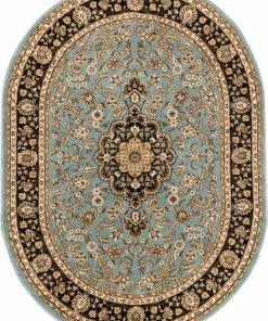 Well Woven Medallion Kashan Light Blue Traditional Rug Oriental & Persian 16 Well Woven Medallion Kashan Light Blue Traditional Rug Oriental & Persian