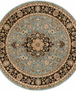 Well Woven Medallion Kashan Light Blue Traditional Rug Oriental & Persian 12 Well Woven Medallion Kashan Light Blue Traditional Rug Oriental & Persian