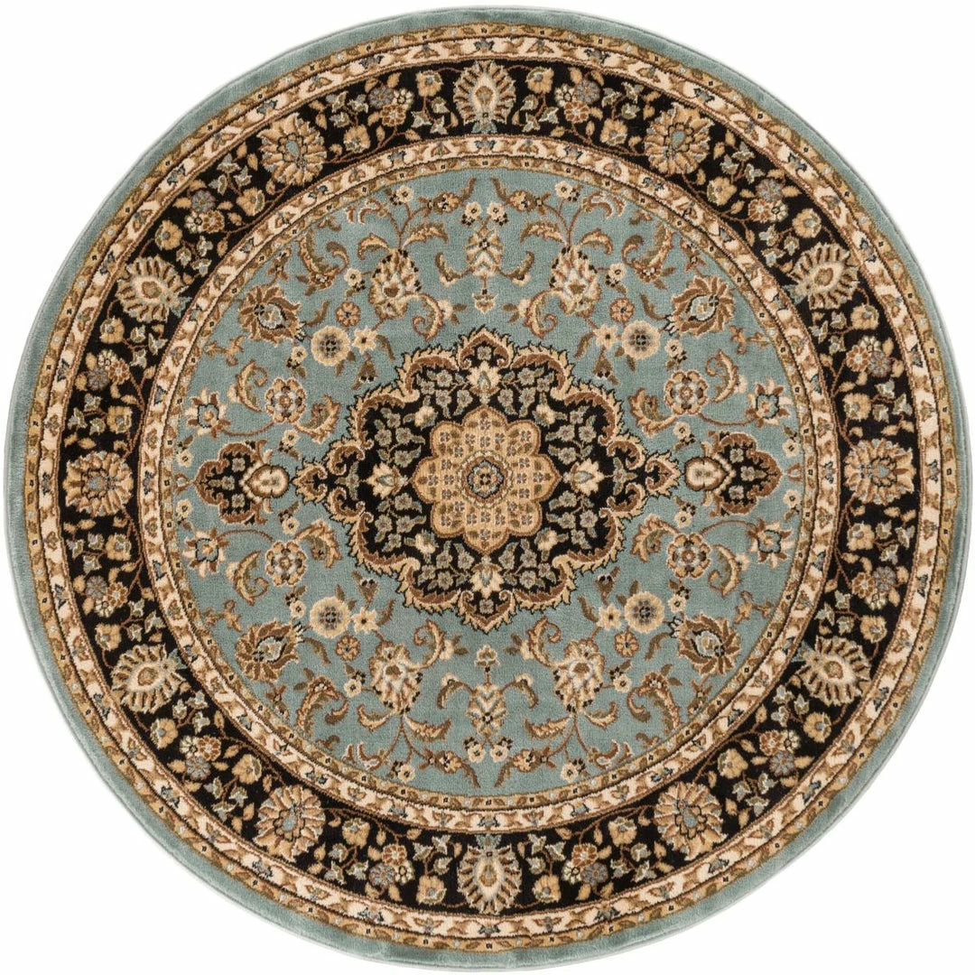 Well Woven Medallion Kashan Light Blue Traditional Rug Oriental & Persian 3 Well Woven Medallion Kashan Light Blue Traditional Rug Oriental & Persian
