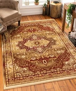 Well Woven Oriental & Persian Kaibab Red Traditional Medallion Rug