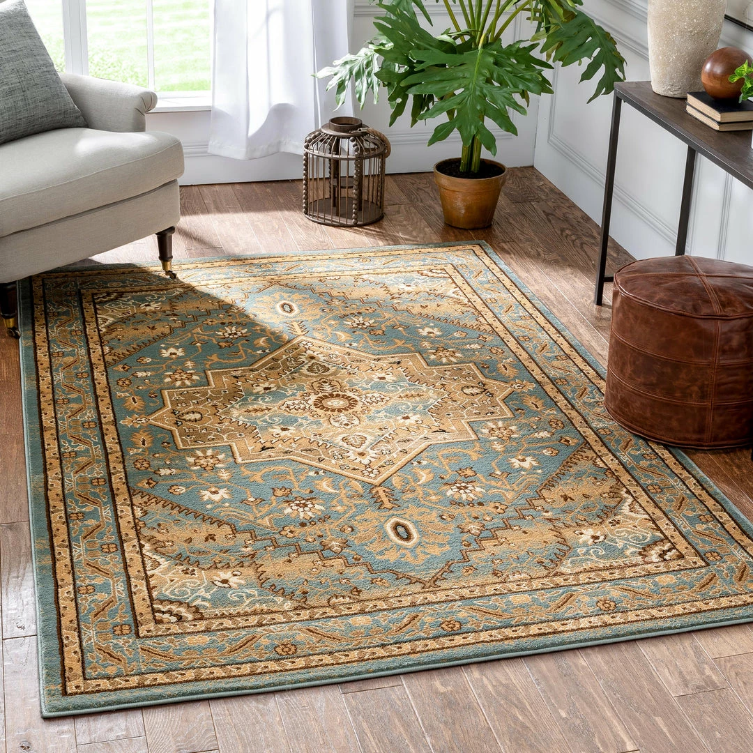Well Woven Kaibab Light Blue Traditional Medallion Rug Oriental & Persian 1 Well Woven Kaibab Light Blue Traditional Medallion Rug Oriental & Persian