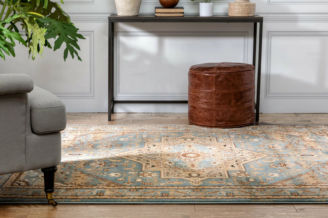 Well Woven Kaibab Light Blue Traditional Medallion Rug Oriental & Persian 8 Well Woven Kaibab Light Blue Traditional Medallion Rug Oriental & Persian