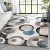 Well Woven Avi Modern Geometric Grey Blue Rug