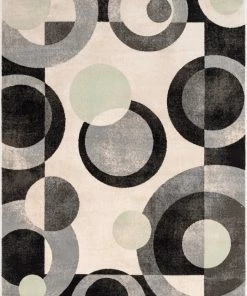 Well Woven Avi Modern Geometric Grey Green Rug