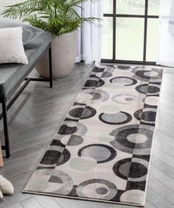 Well Woven Avi Modern Geometric Grey Green Rug