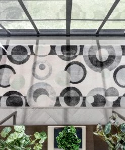 Well Woven Avi Modern Geometric Grey Green Rug